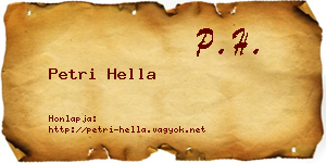 Petri Hella névjegykártya